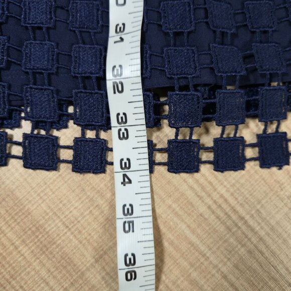 Lauren Ralph Lauren Lace Dress Women Size 4P Navy Career Event Classic Feminine - Picture 7 of 8